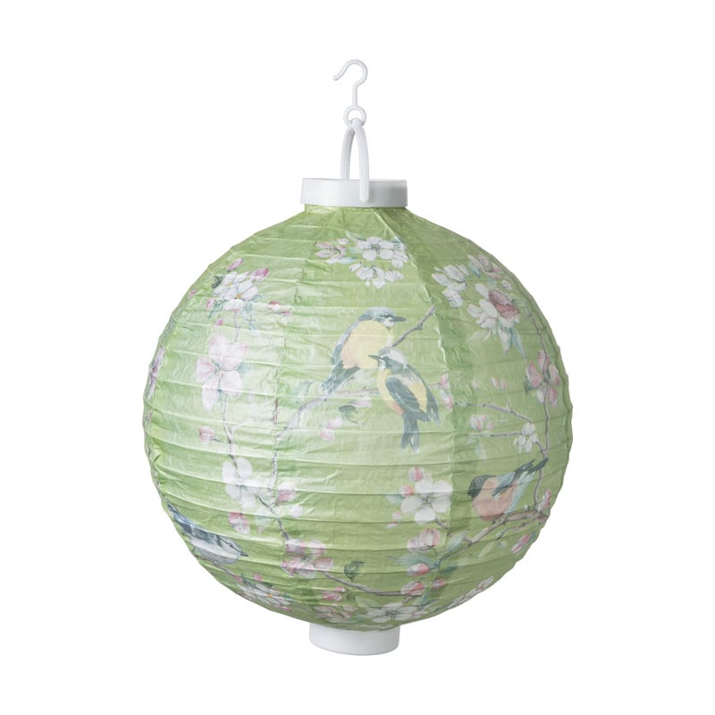 LED lampion met vogeltjes - groen - ø30 cm